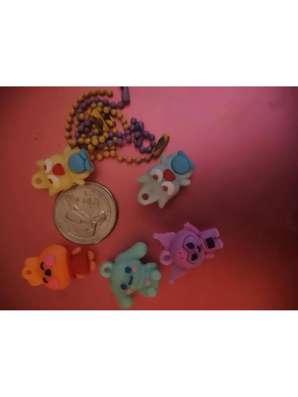 Set Of 5 Sanrio Hello Kitty & Friends Mini Charm Keychains - See Pics (Lot #7)
